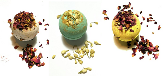 Floral Bath bomb Wine Set